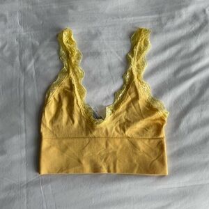 Out from Under butter yellow lace tank